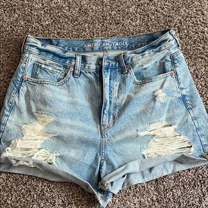 American Eagle Light Wash Mom Shorts